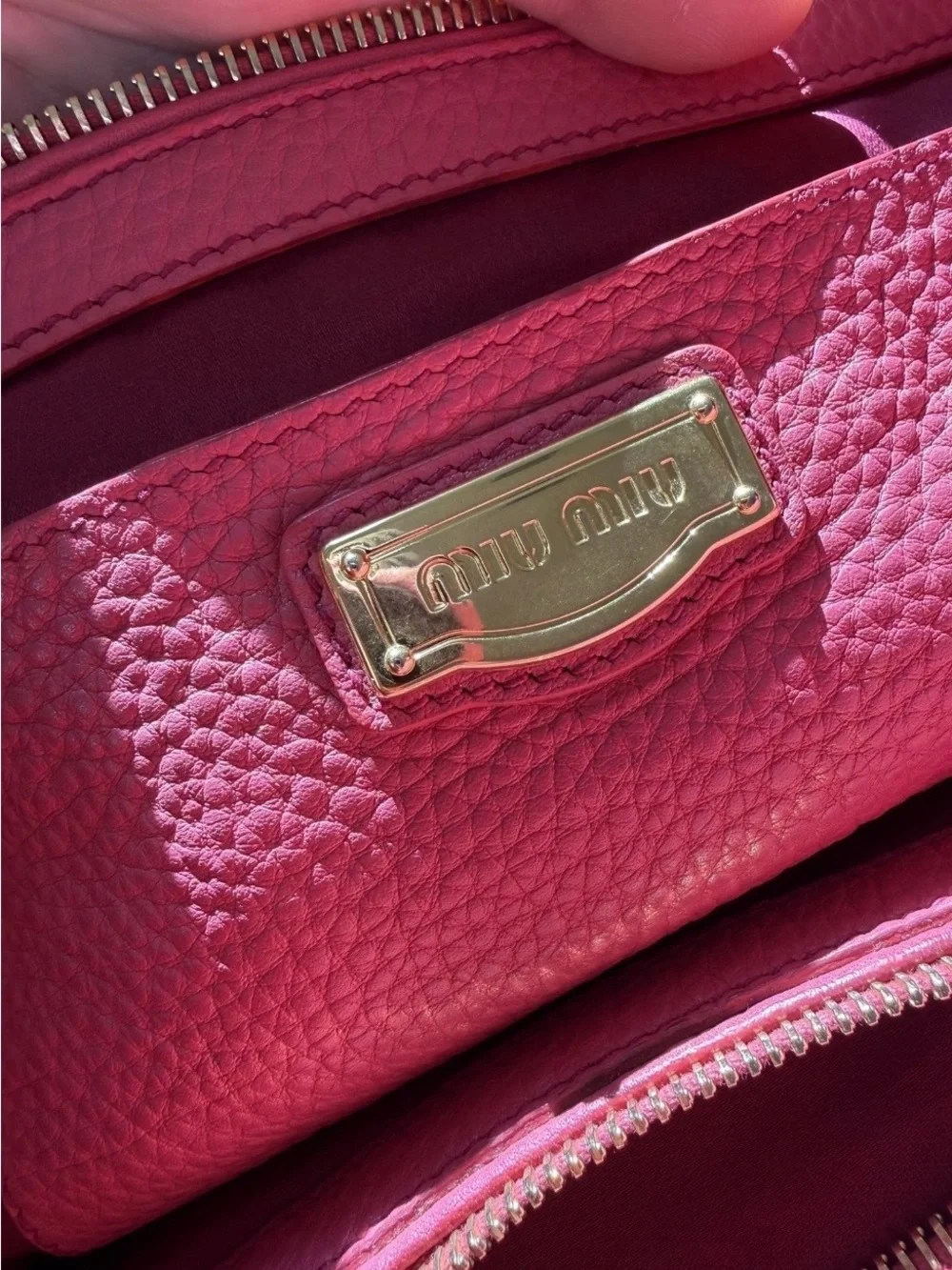 Miu Miu Fuchsia Pink Leather Tote